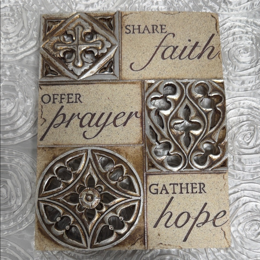 Inspirational Wall Art with Silver and Brown Accents